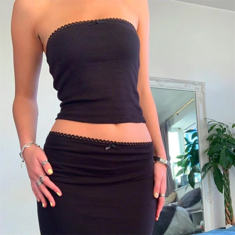 Black summer two piece set