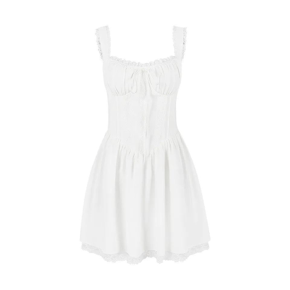 White Summer Corset Mini Dress