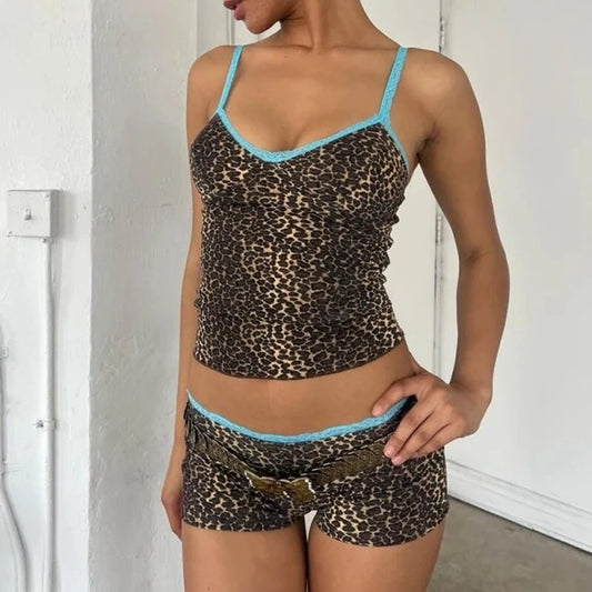 Leopard Print Two Piece Set