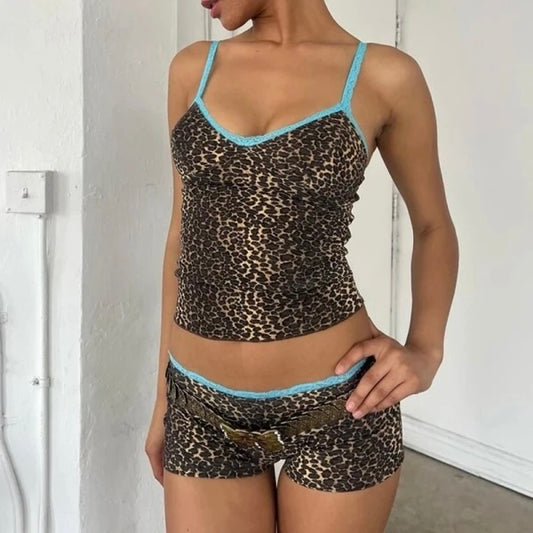 CHARLI LEOPARD PRINT TWO PIECE SET