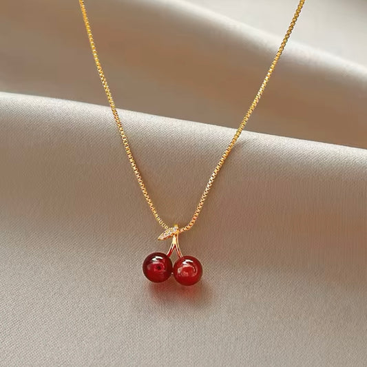 GOLD CHERRY NECKLACE