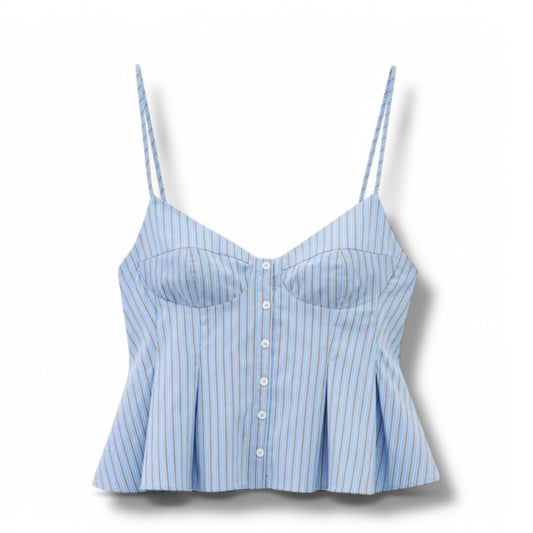 SKY BLUE BUTTON UP TOP