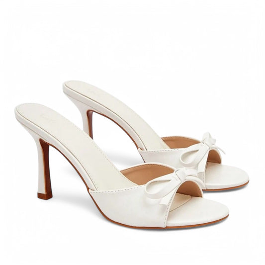 LILA WHITE BOW HEELS